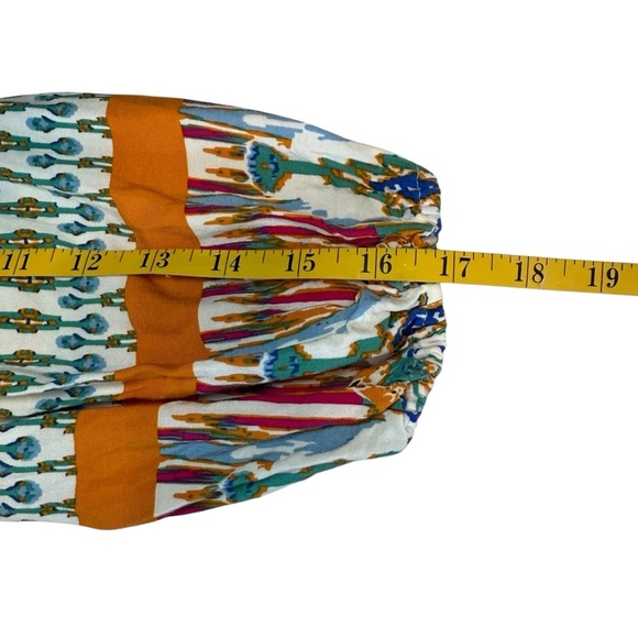 Christian Siriano Boho Chic Cropped Top Blouse Balloon Sleeve Small Tribal Print - Picture 6 of 10